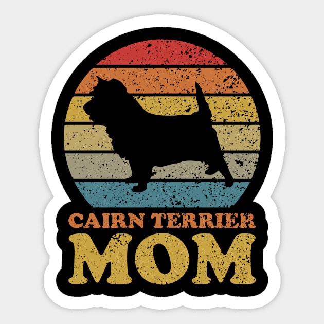 Retro Sunset Cairn Terrier Dog Mom Sticker by AmazingDesigns